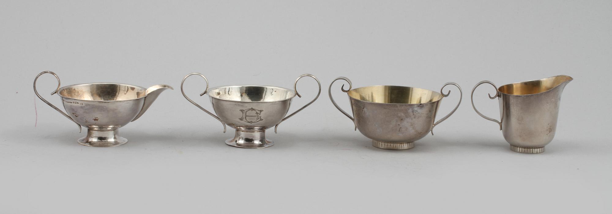 PARTI SILVER, 8 delar, 1900-tal, vikt 480 gram.