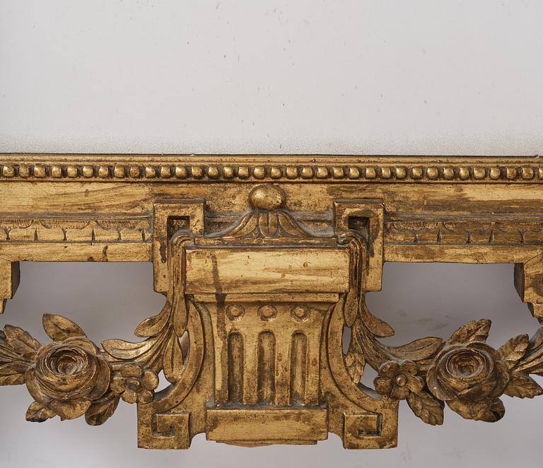 A Gustavian giltwood mirror by J. Åkerblad (master in Stockholm 1758-99).