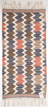 Märta Måås-Fjetterström, a textile, 'Wågor', flat weave, c 115  x 59 cm, signed MMF.