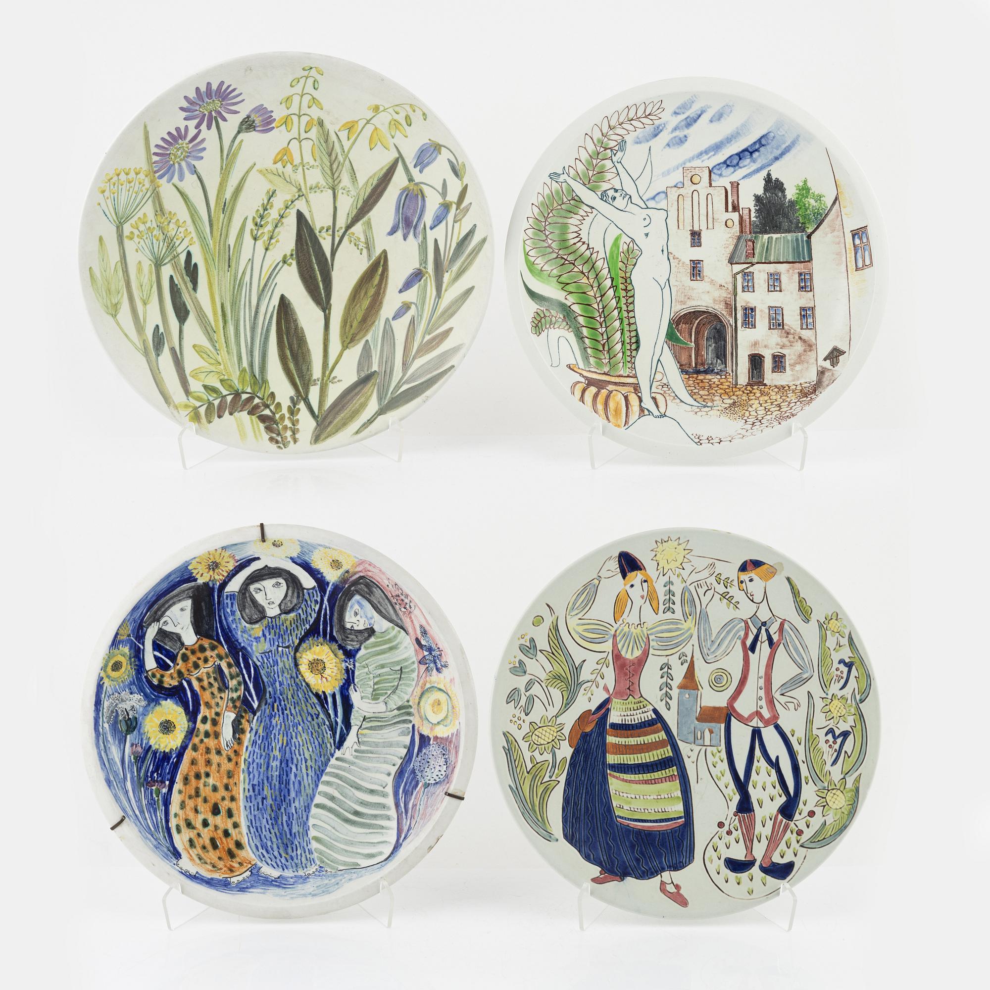 Praktfat, 4 st, Carl-Harry Stålhane, Oskar Dahl och Sylvia Leuchovius, Rörstrand.