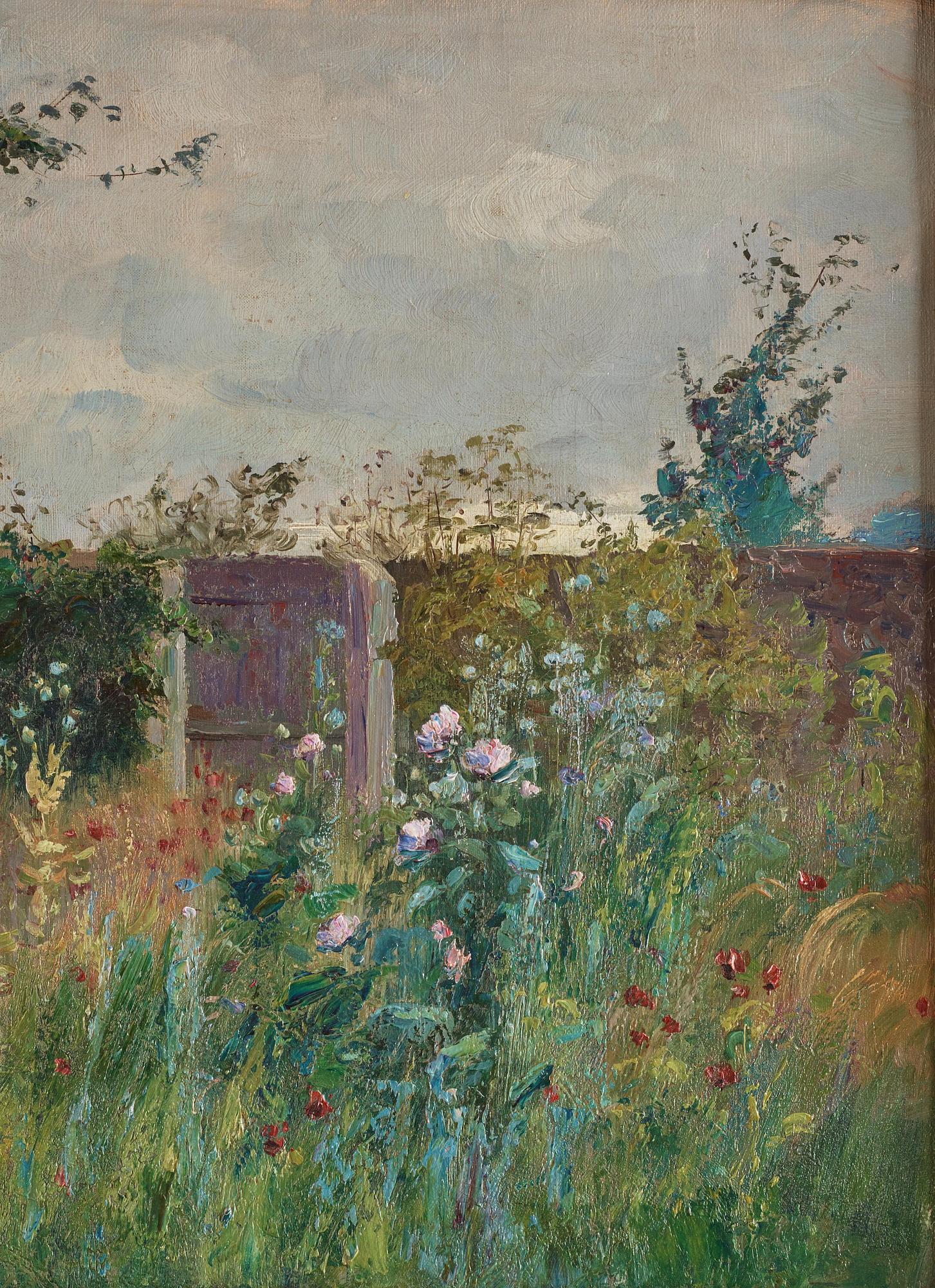 Charlotte Wahlström, ”Kvinna i blommande trädgård”.