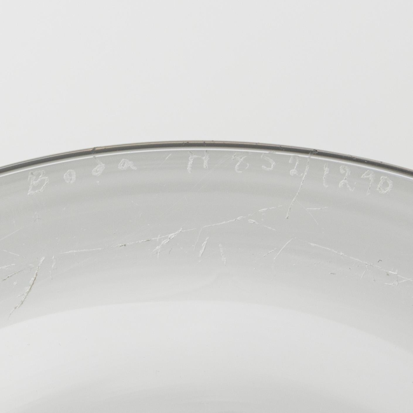 Erik Höglund, an engraved footed glass bowl, Boda, Sweden 1950/60s.