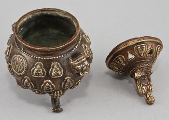 RÖKELSEKAR, brons, Kina, 1900-tal.