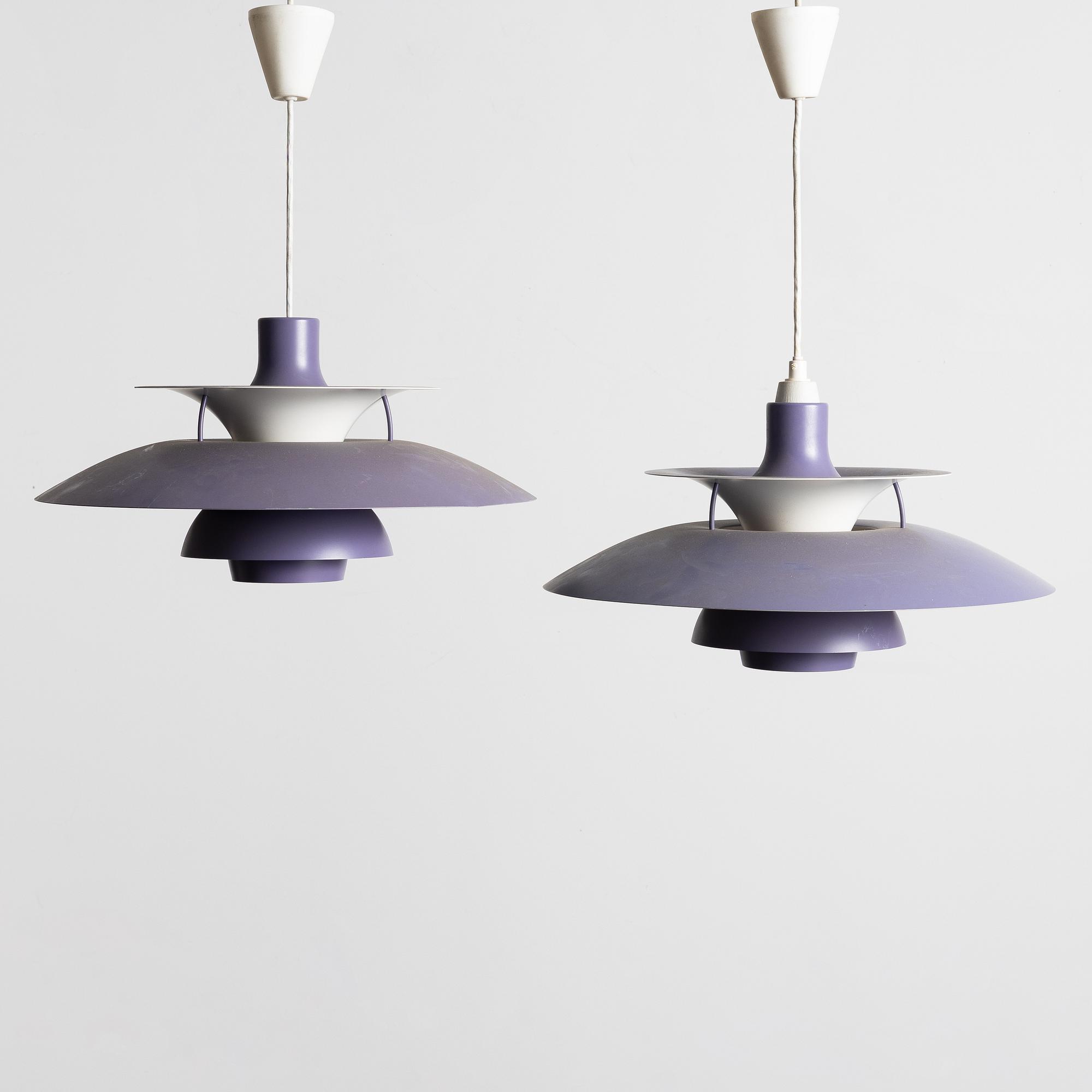 Poul Henningsen, ceiling lamps, a pair, PH 5, Louis Poulsen.