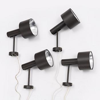 Four metal wall lights, Axel Annell.