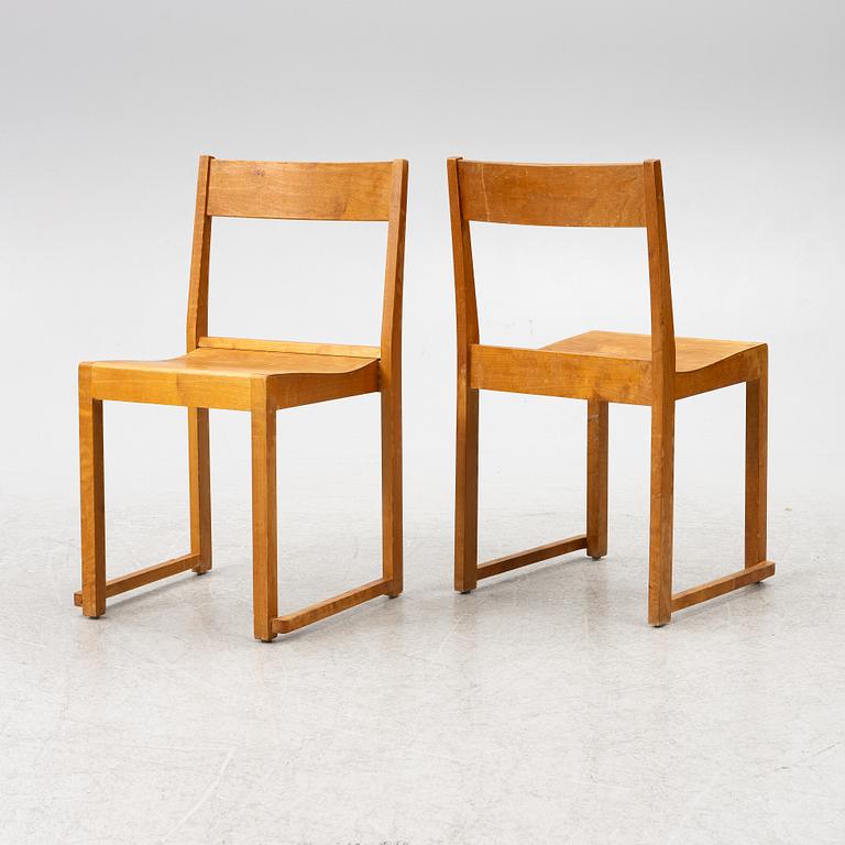 A set of six chairs, so-called "Orchestra chair", mid-20th century.