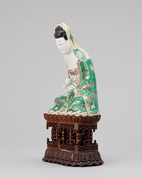 A Kangxi-style porcelain figure, Qing dynasty.