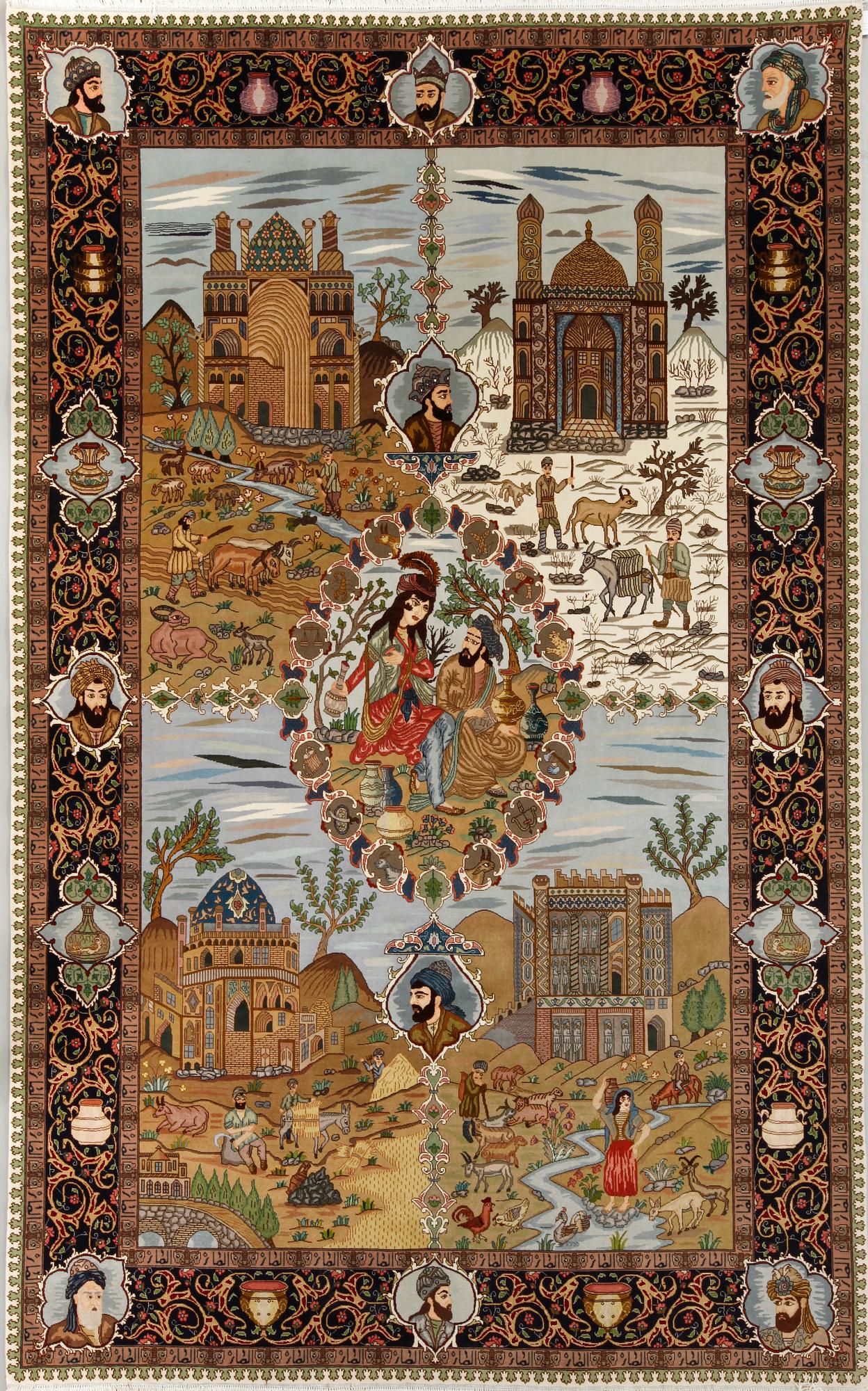 MATTA, Täbris, figural. Ca 273x181 cm.