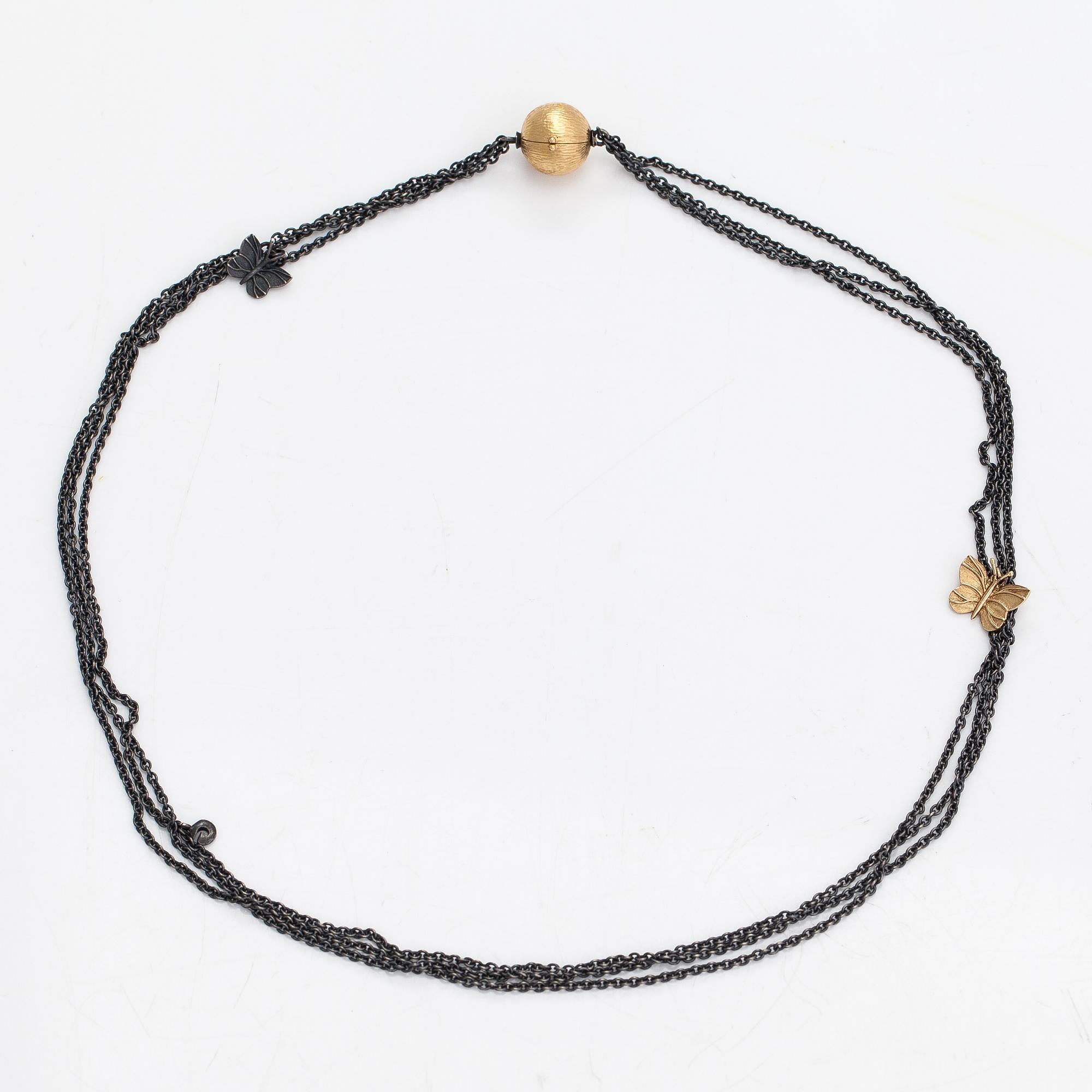 Ole Lynggaard, An 18K gold ans silver necklace. Denmark.