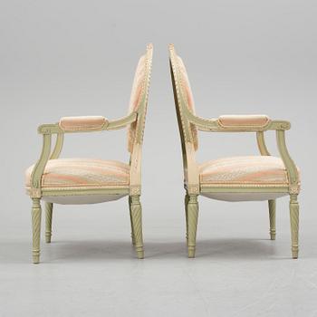 SALONGSGRUPP, 7 delar, gustaviansk stil, 1900-talets början.