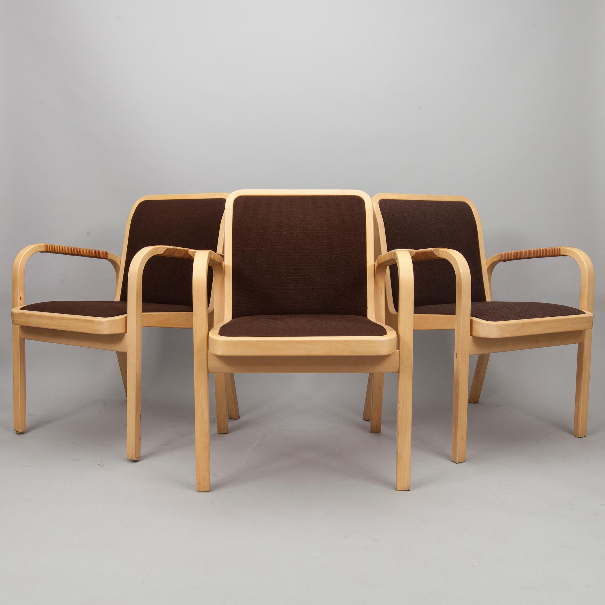 NOJATUOLEJA, 3 kpl, E45, Alvar Aalto, Artek, 1900-luvun loppu.