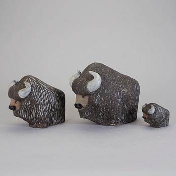 SKULPTURER 3 st, lergods. Göran Andersson, Upsala Ekeby, 1960-/70-tal.