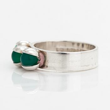 Elis Kauppi, A sterling silver and chalcedony ring. Kupittaan kulta, Turku.