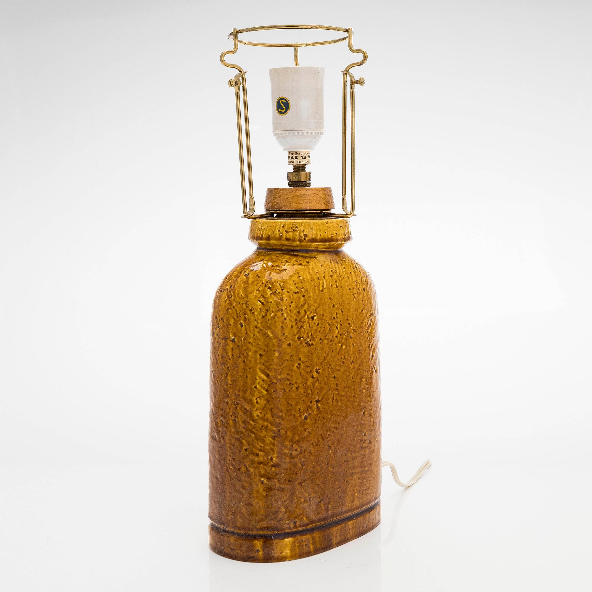 Gunnar Nylund, bordslampa, stengods, Rörstrand, 1900-talets andra hälft.