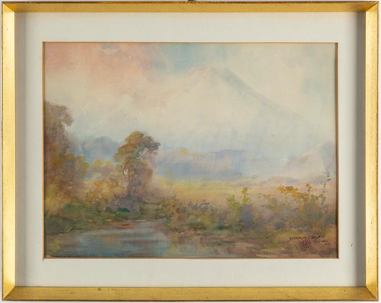 YAMADA BASKE, watrercolour, signed and dated 1921.