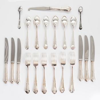 A 21-piece set of 'Chippendale' silver cutlery, and 11 silver coaster, Turku and Hämeenlinna, 1983-90 and 1964.
