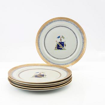 Plates, 6 pieces, Jiaqing period (1795-1820), porcelain.