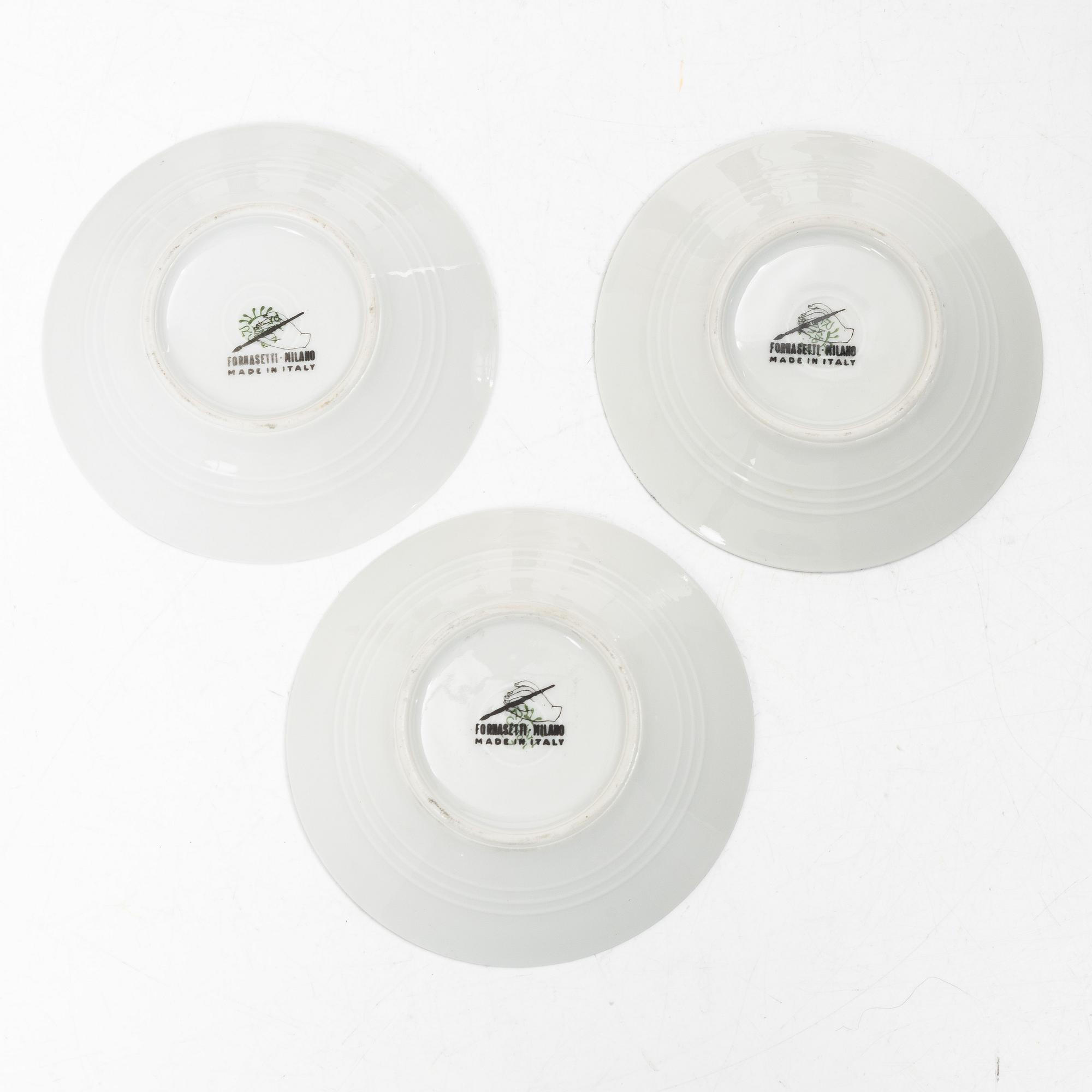 Piero Fornasetti, espressokoppar, 3 st, Fornasetti, Italien.