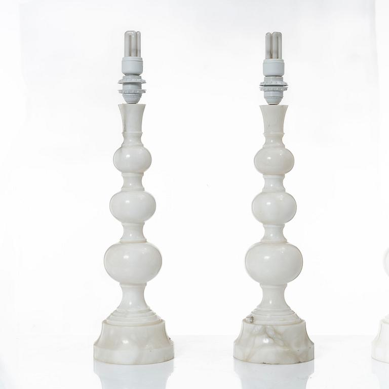 Bordslampor, ett par, troligen Italien, 1900-talets andra hälft.