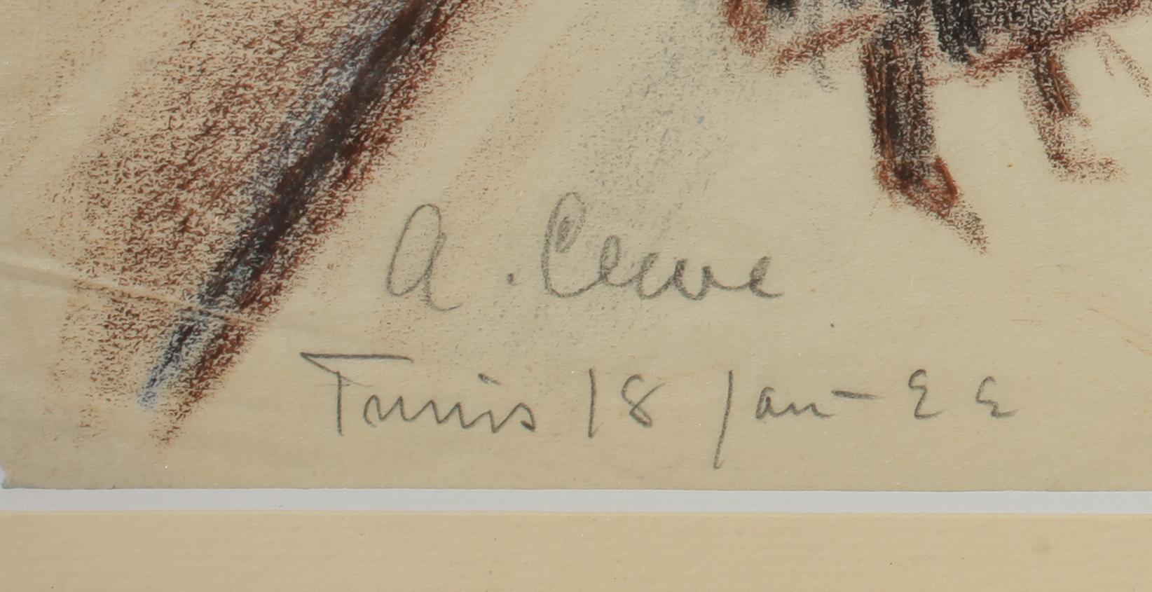 AGNES CLEVE, pastell, signerad och daterad Tunis 1922 ?.
