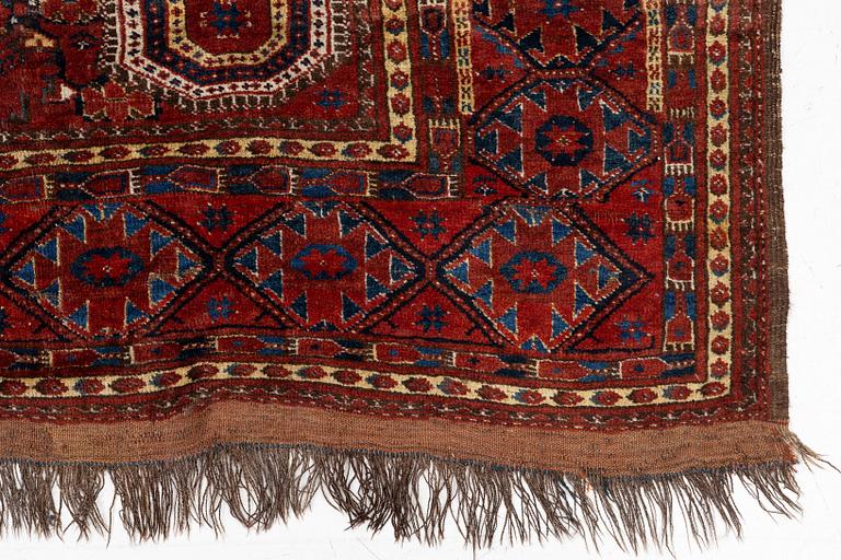 An antique Beshir rug, West Turkmenistan, c. 340 x 169 cm.