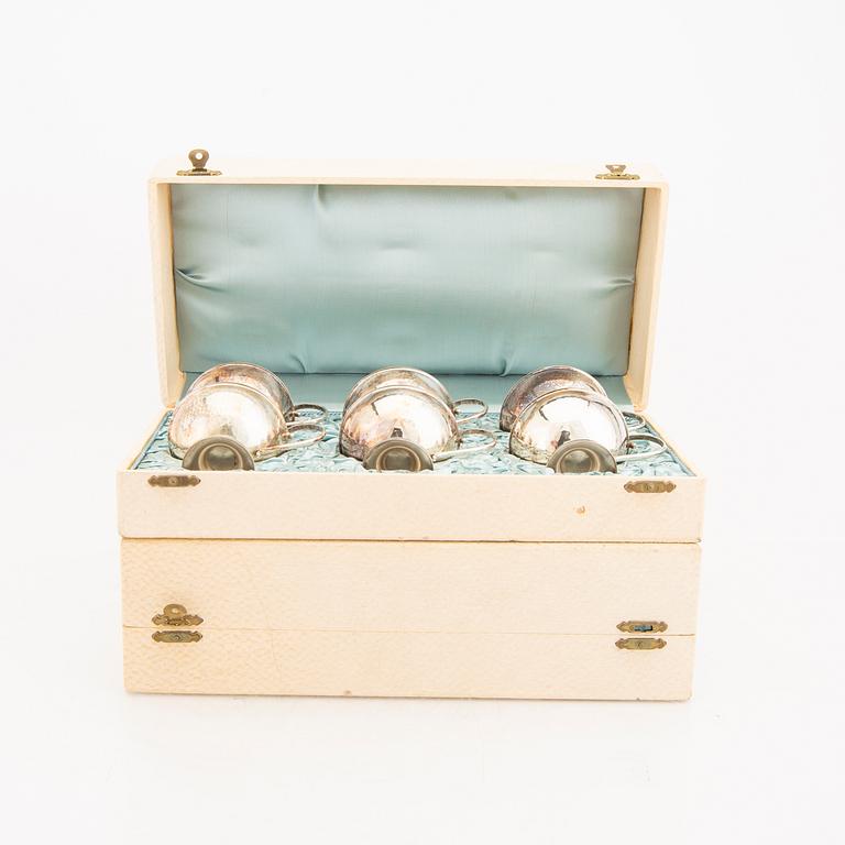 K & E Carlson supkoppar 12 st silver Göteborg 1948.
