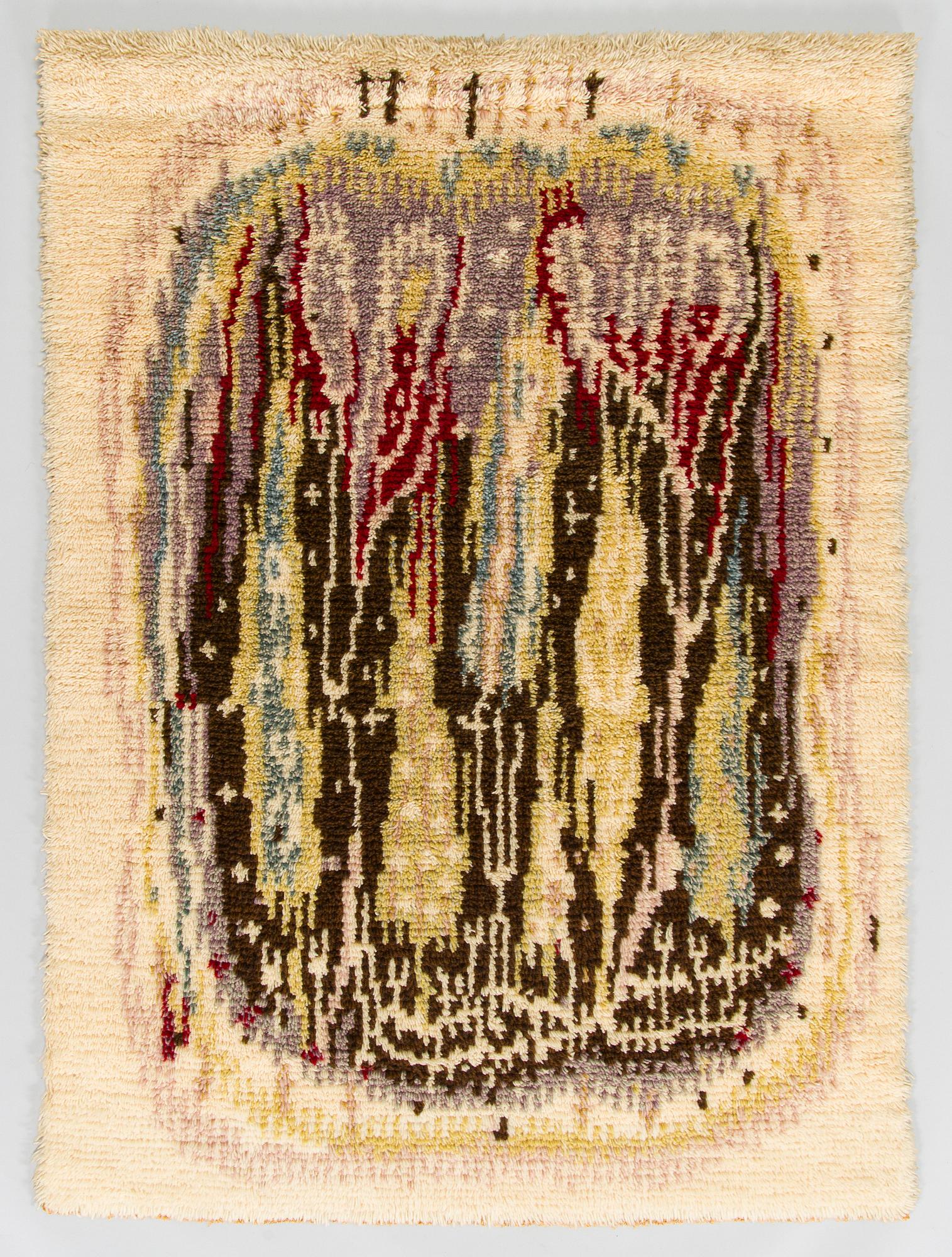 Aappo Härkönen, rya, modell för Laura Korpikaivo-Tamminen. Ca 140 x105 cm.