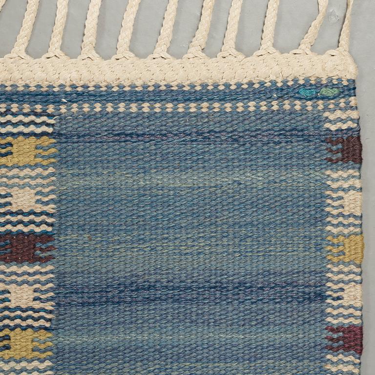 Barbro Nilsson, A CARPET, "Falurutan, mellanblå", flat weave, ca 307 x 220 cm, signed AB MMF BN.