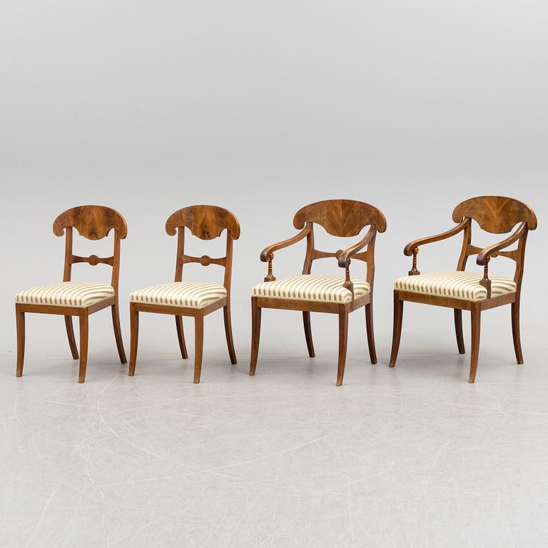 a set of four mid 19th century chairs.