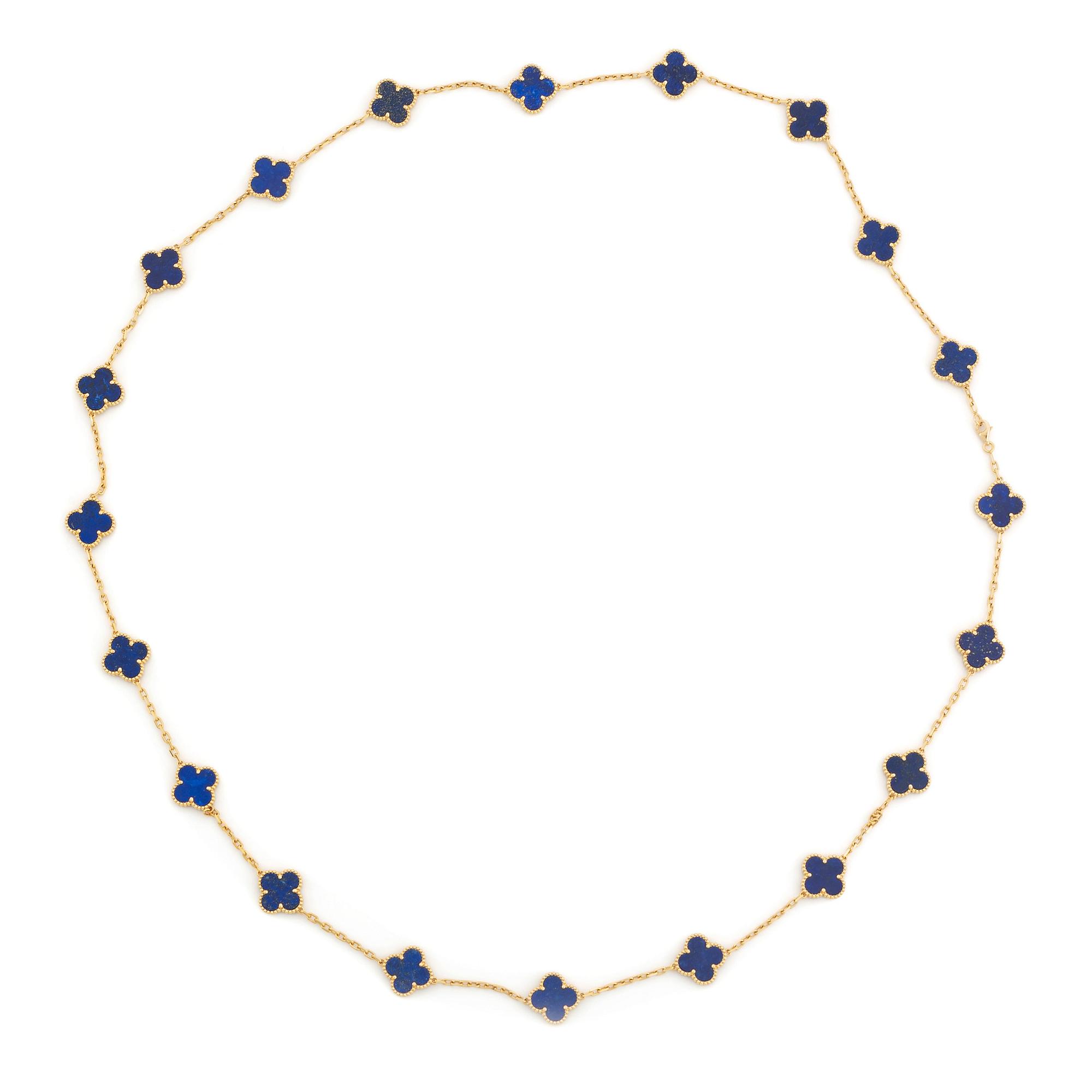 Van Cleef & Arpels collier "Alhambra" 18K guld med lapis lazuli.