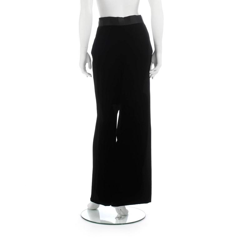 CHANEL, a pair of black velvet pants.
