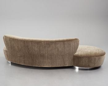 Vladimir Kagan, soffa med fotpall, "Serpentine", New York Collection (Club House Italia), Italien efter 1999.