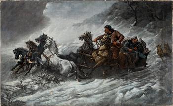 OKÄND KONSTNÄR, olja på duk, troligen Ryssland, 1800-tal.