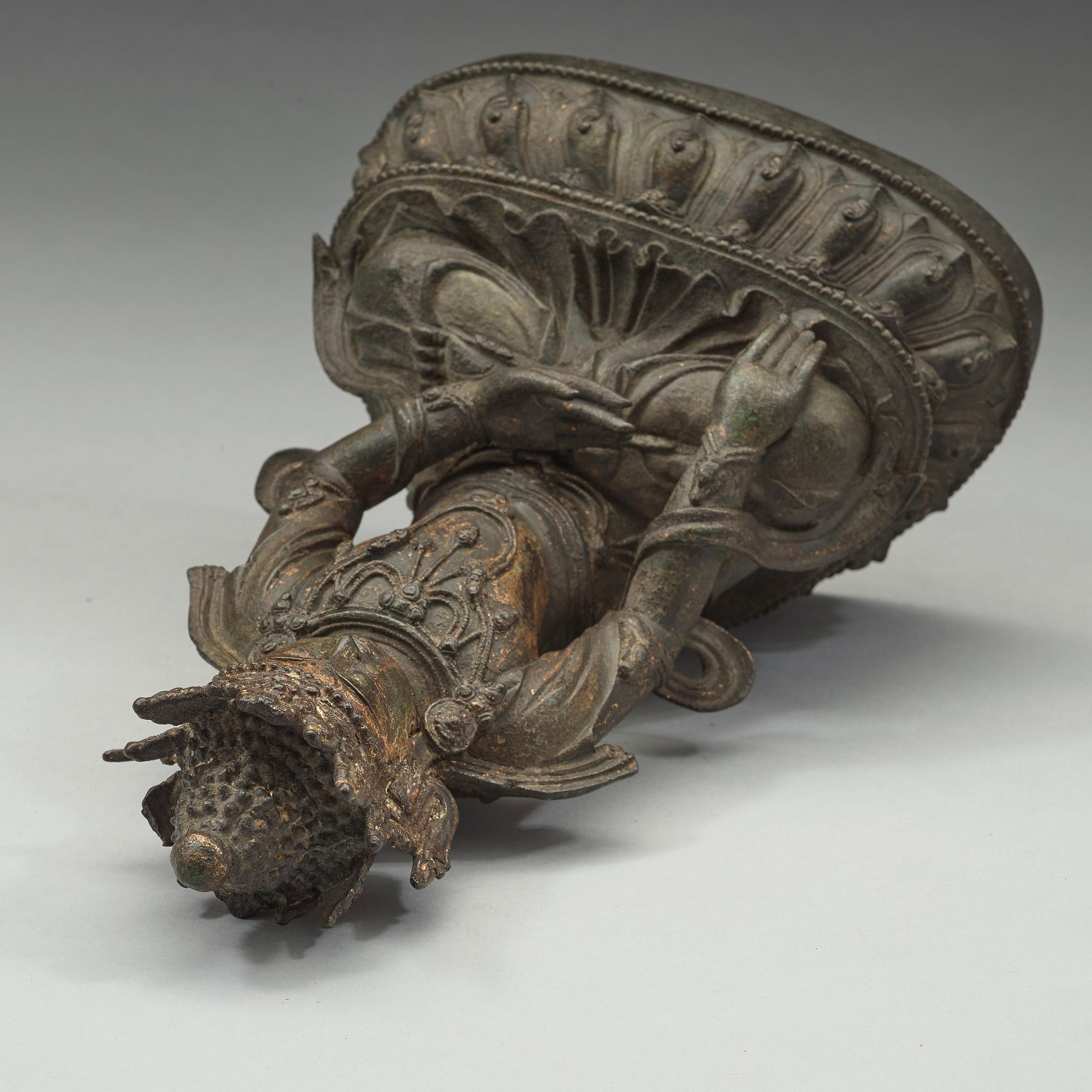 A large bronze figure of bodhisattva, Ming dynasty, 15th Century.