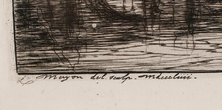 CHARLES MÉRYON, etsning, signerad i plåten, 1854.