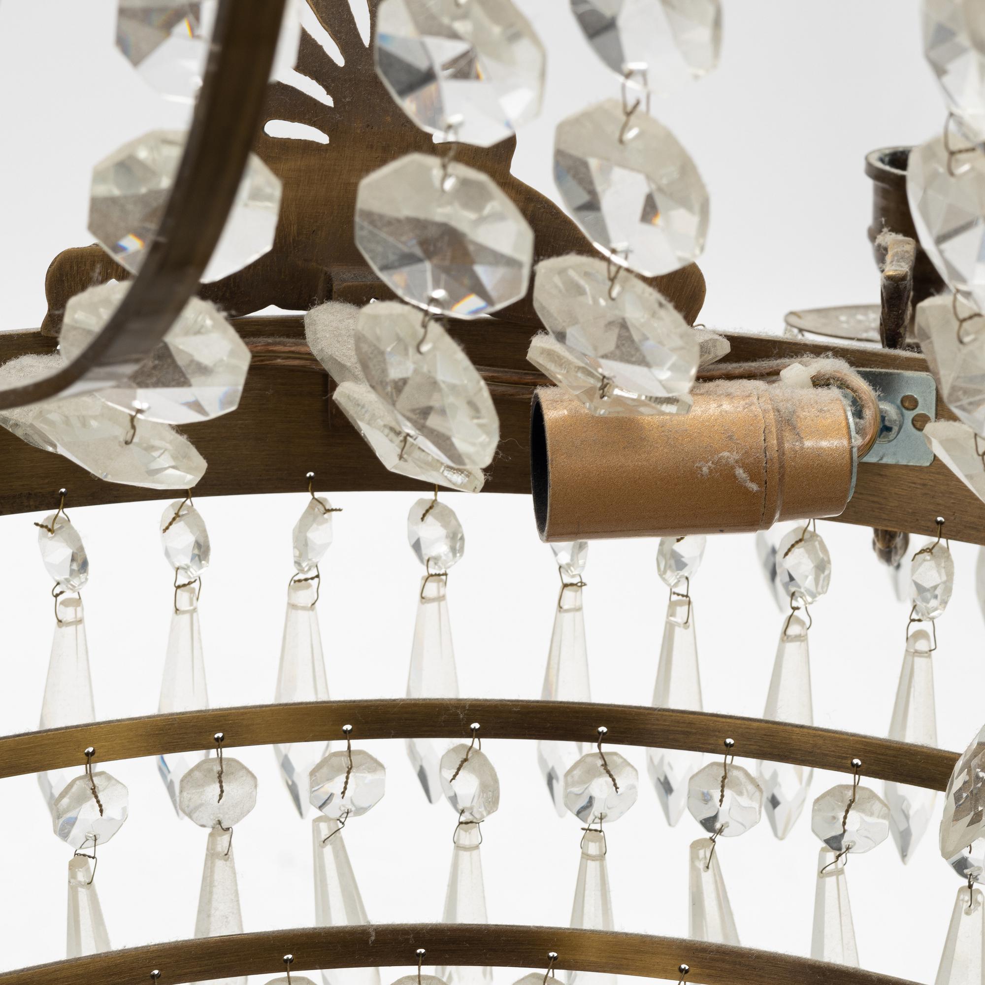 An Empire style chandelier, late 20th century.