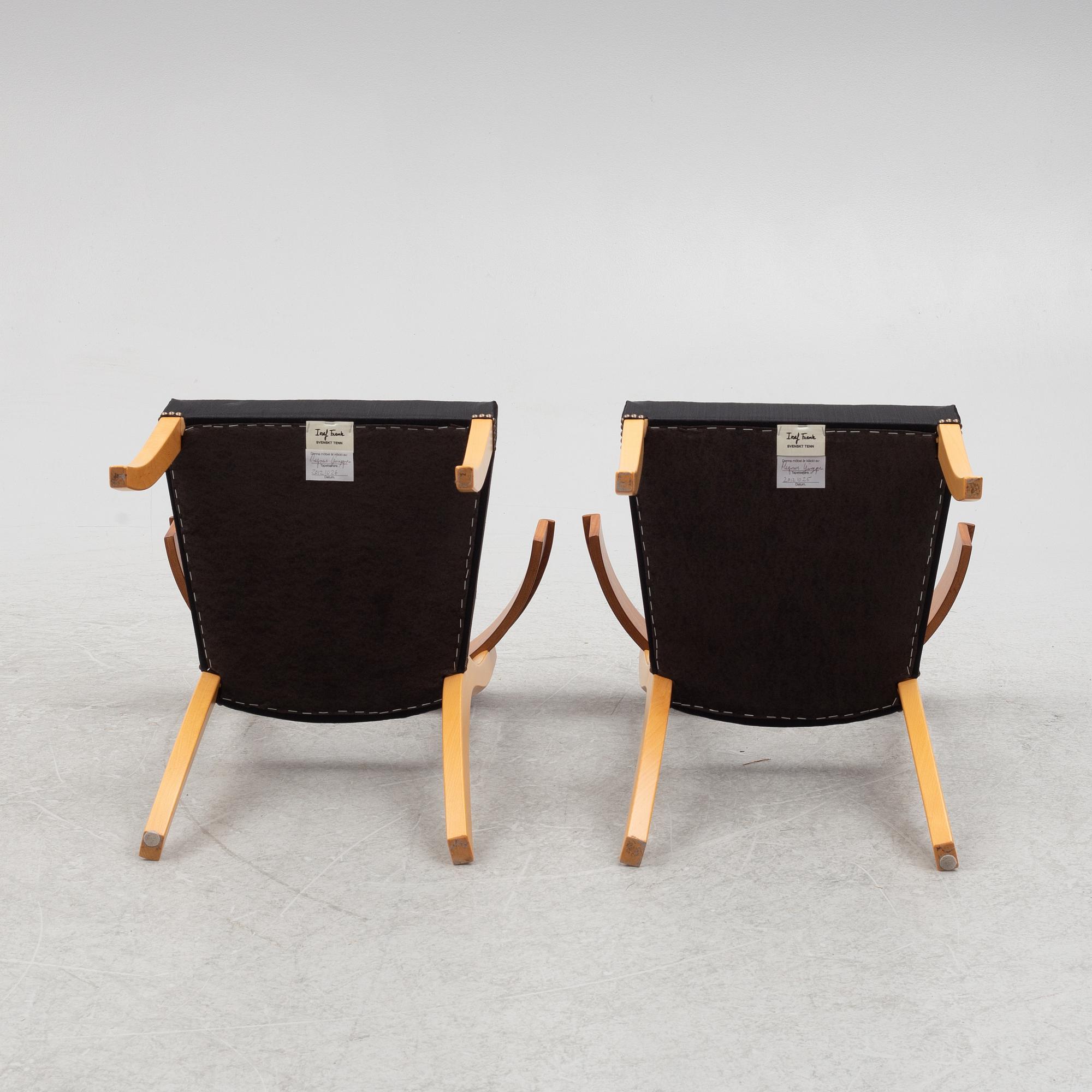 Josef Frank, a set of 4 Klismos chairs, model B 300, Firma Svenskt Tenn, Sweden, 2012.