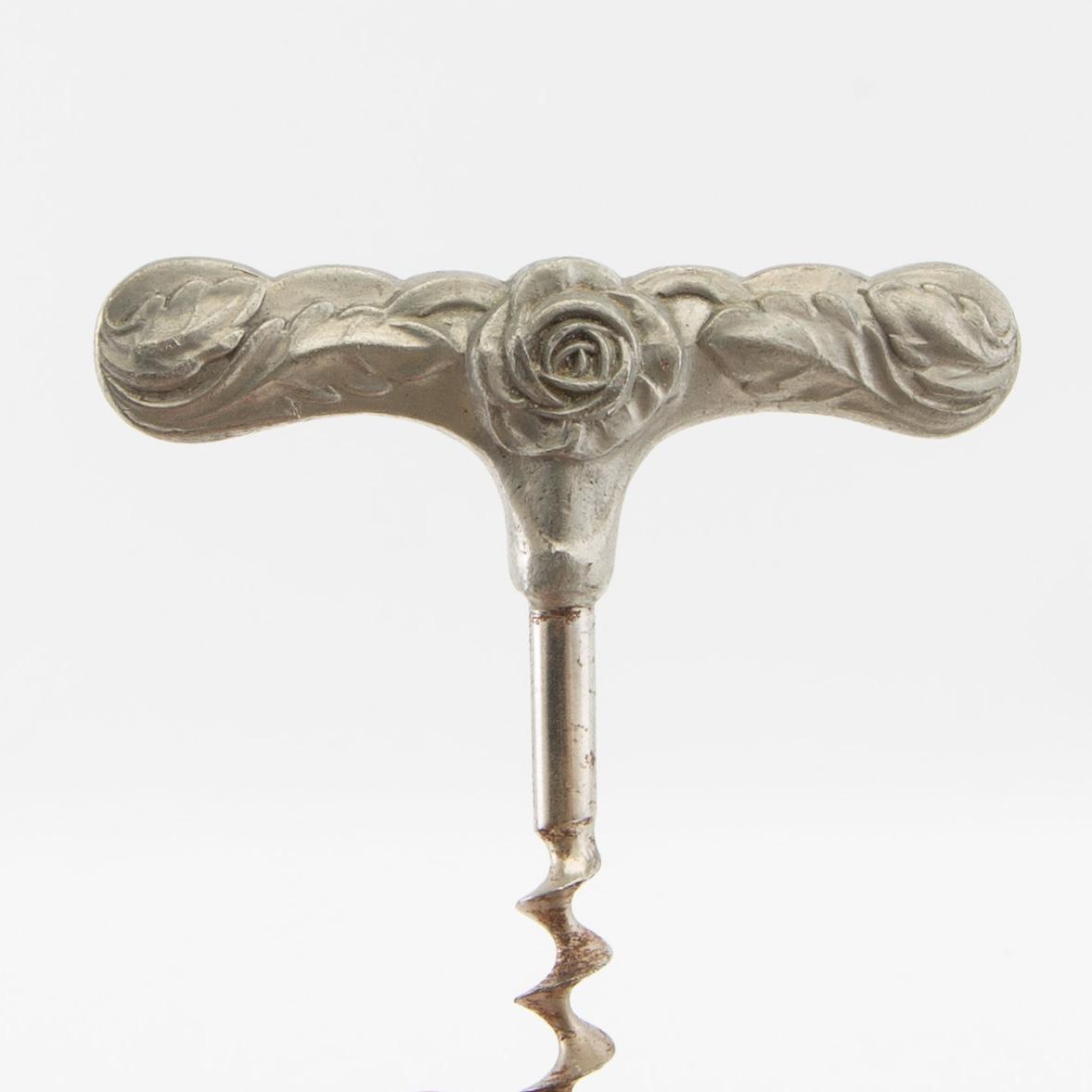 Corkscrews 6 pcs Art Nouveau early 1900s pewter.