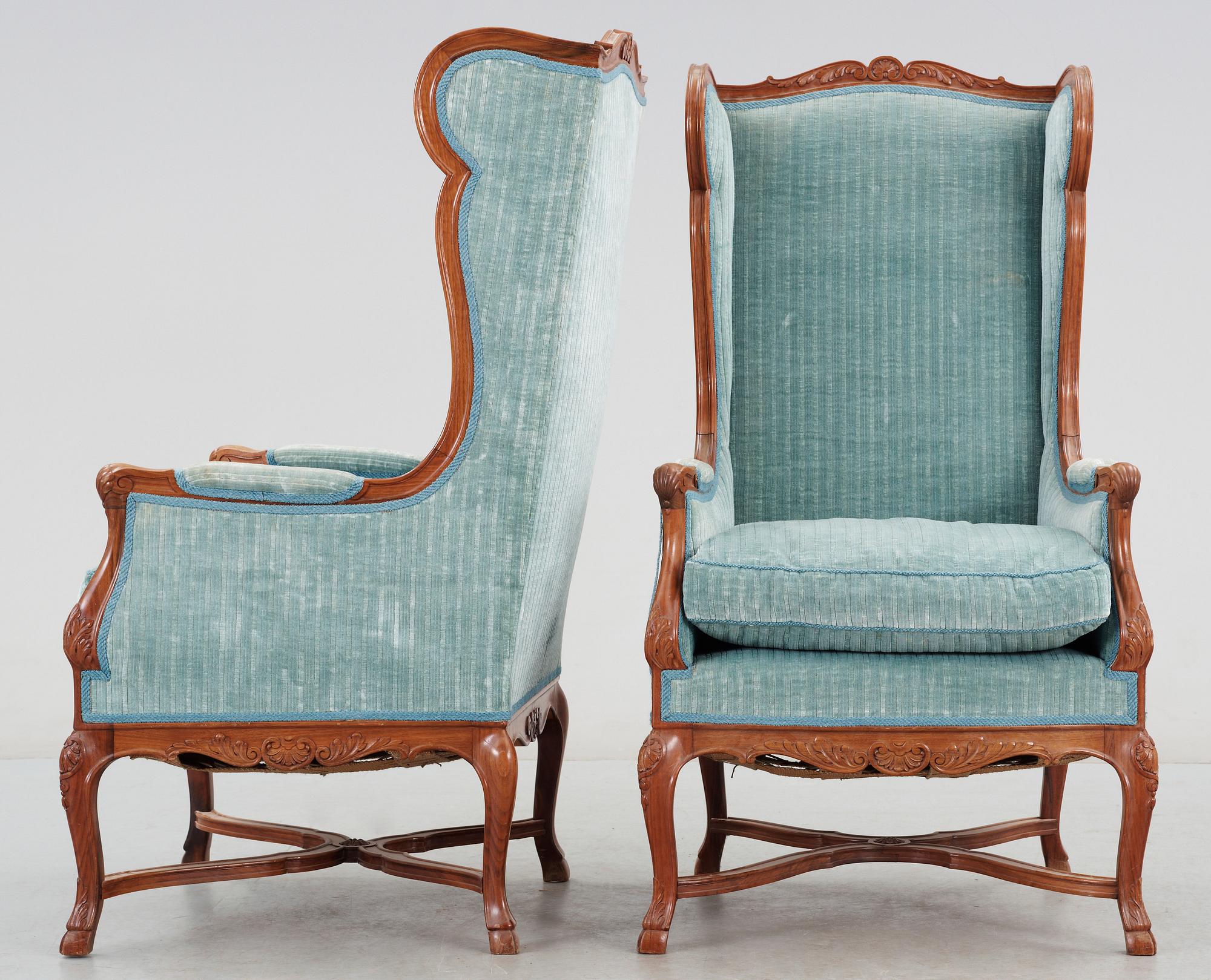 FÅTÖLJER, ett par, 1900-tal.