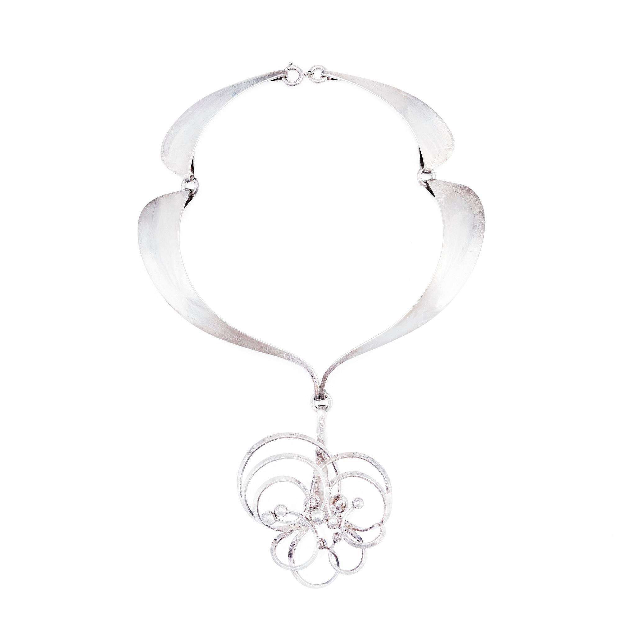 Theresia Hvorslev, a sterling silver necklace with pendant, Lidköping 1975.