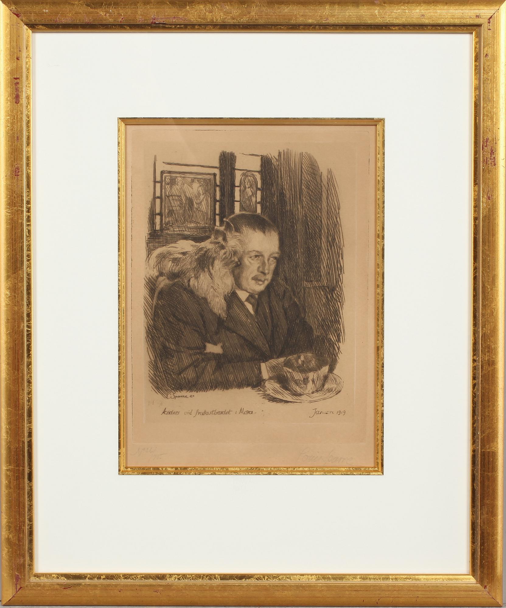 LOUIS SPARRE, etsning, signerad och numrerad 26/75.