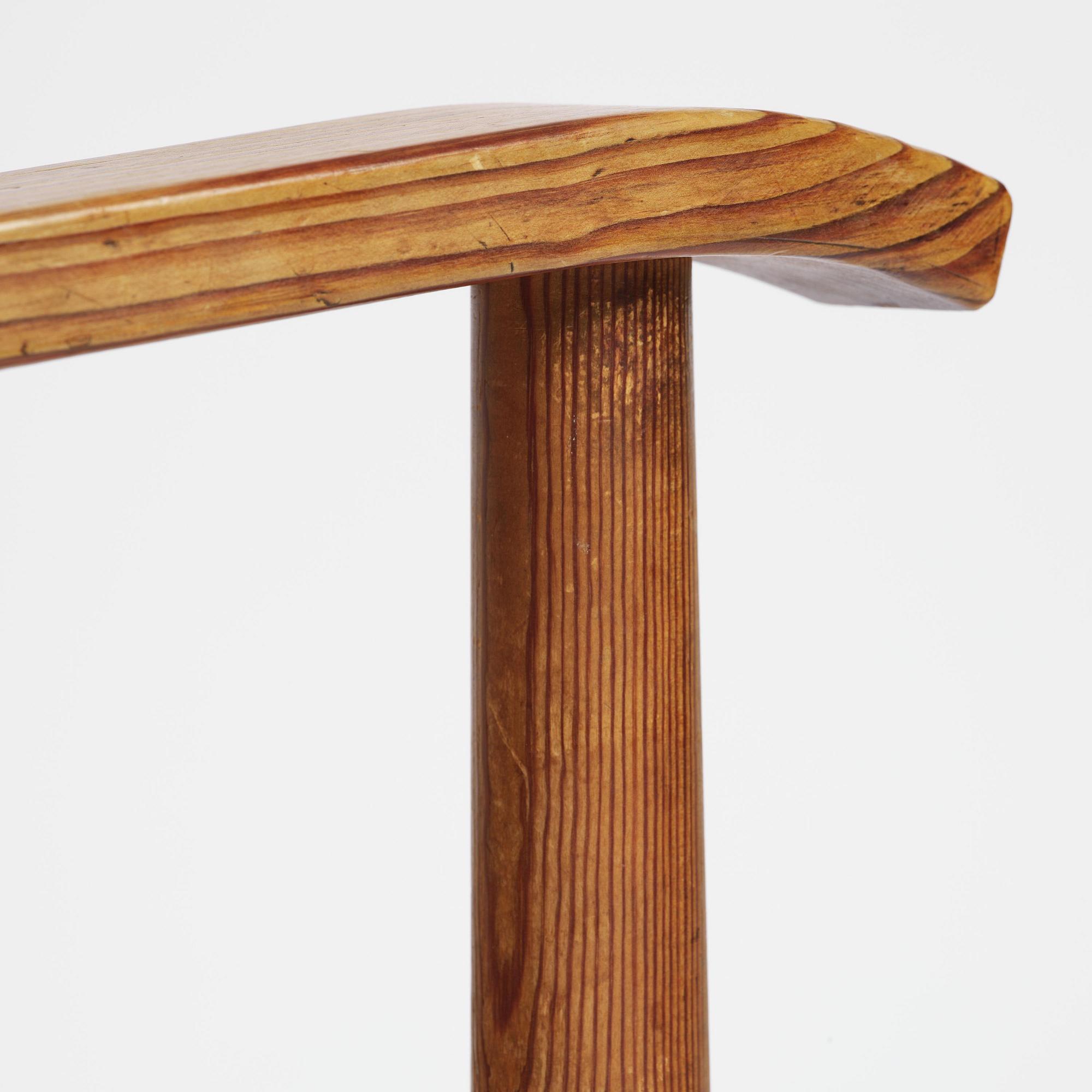 Axel Einar Hjorth, a stained pine "Väddö" easy chair, Nordiska Kompaniet, Sweden, 1930s-40s.