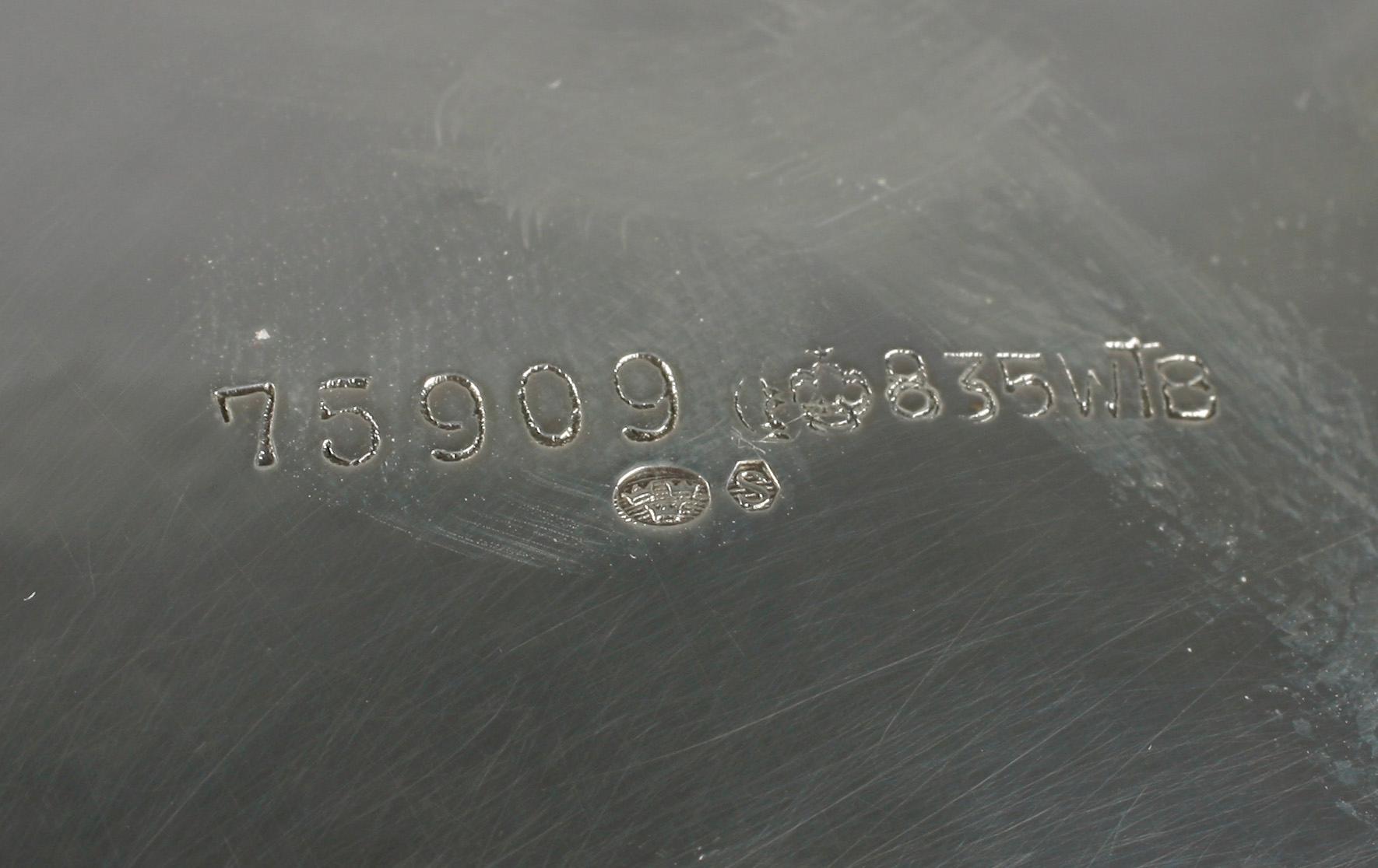 KAFFESERVIS, 3 delar. Silver, utl stämplar med svensk importstämpel. Rokokostil, 1900-tal. Ca 900gr.