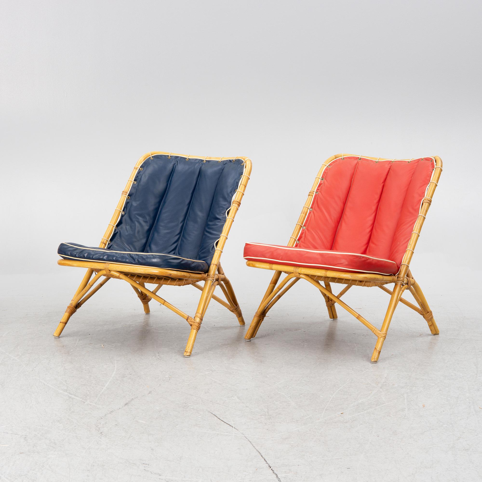 Seating group, 4 pieces, mid-20th century.
