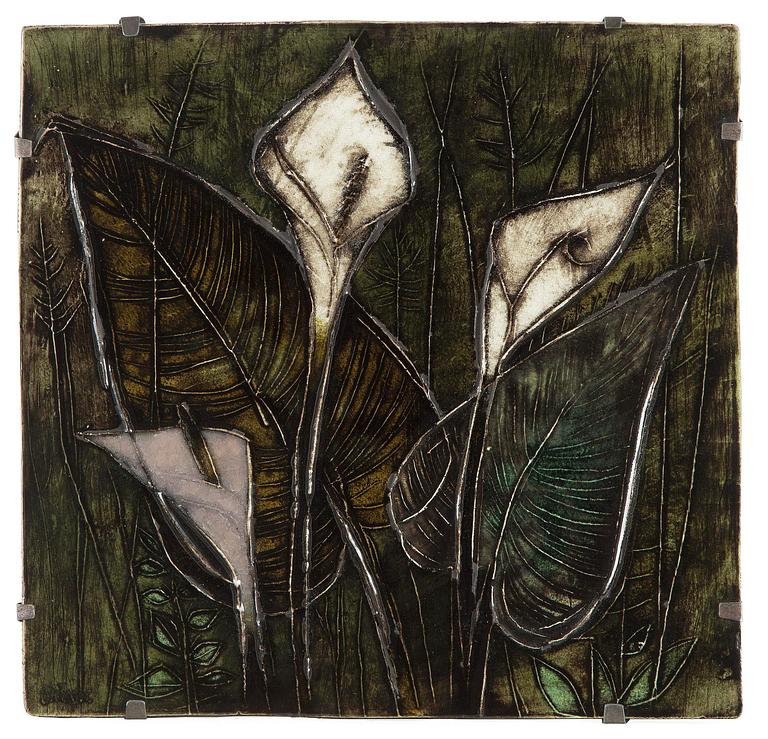 Rut Bryk, seinäreliefi, signeerattu BRYK.