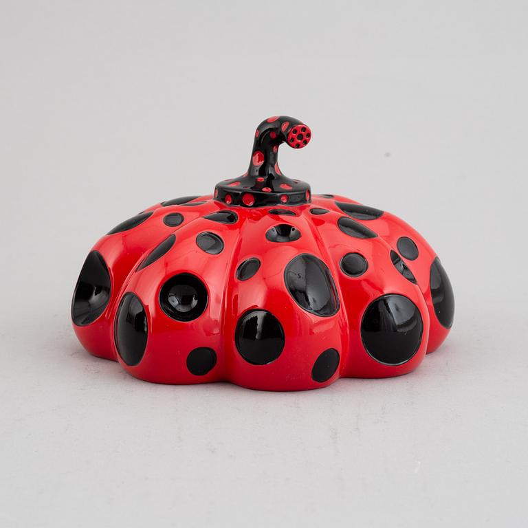 Yayoi Kusama, after. Multiple, 'Red Pumpkin', resin, Benesse Holdings Inc,  Naoshima, Japan.