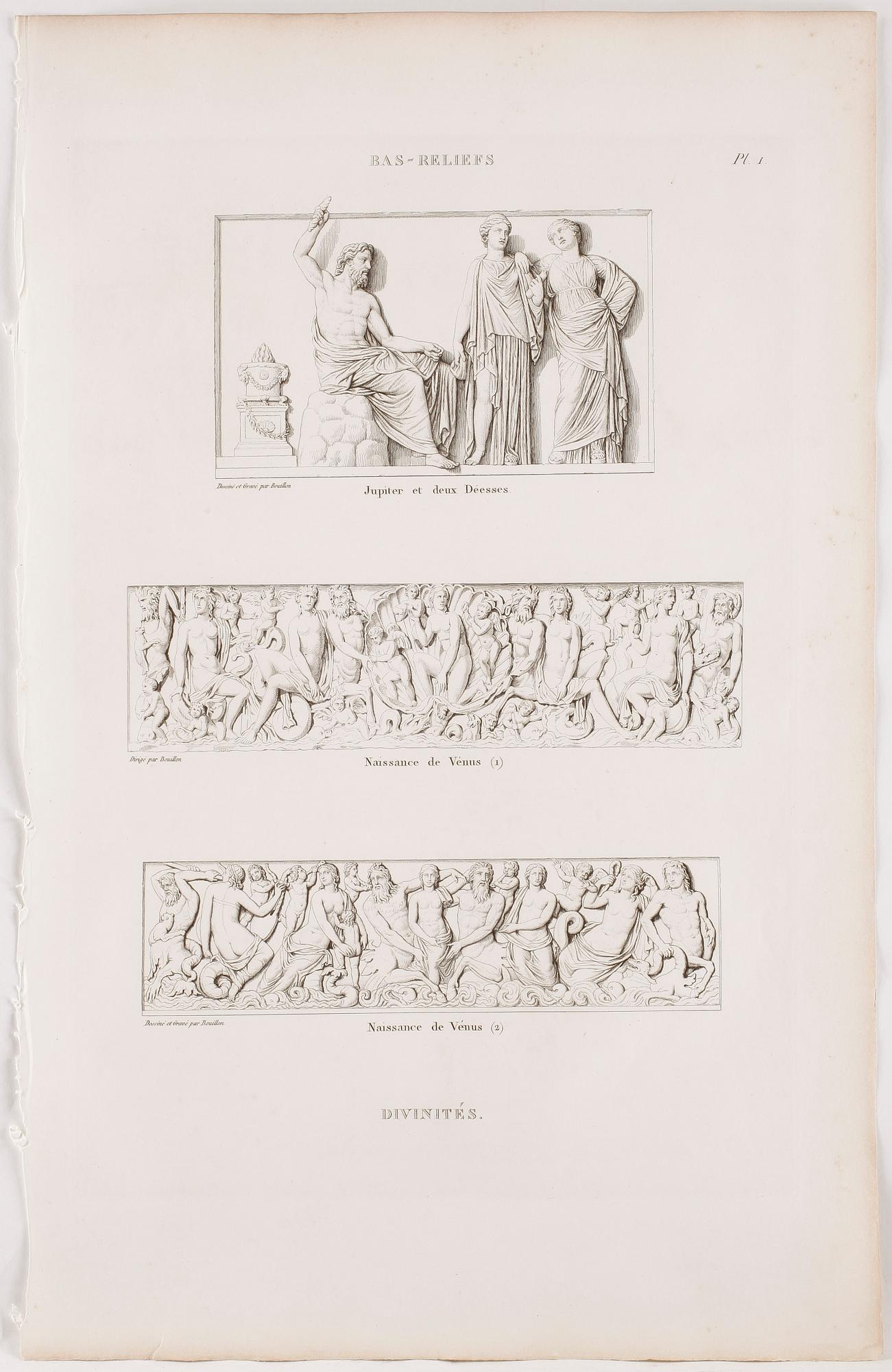 PIERRE BOUILLON, Kopparstick, 2 st, 1800-talets första fjärdedel.