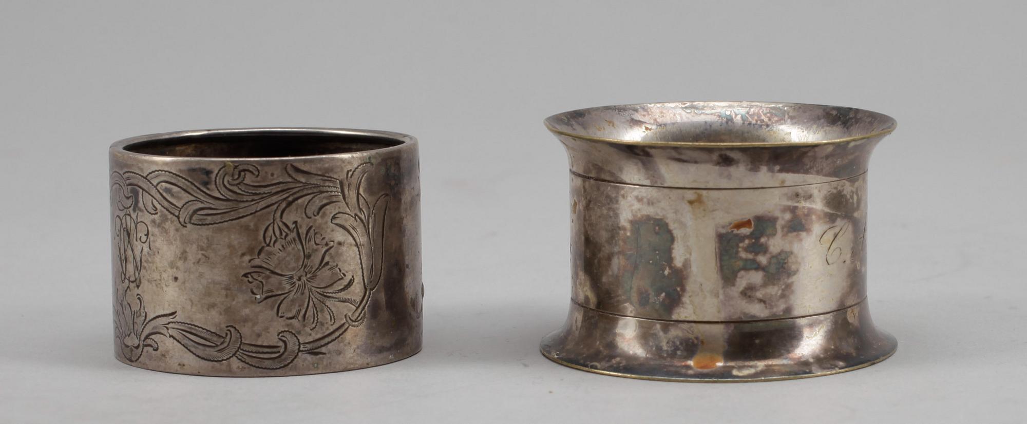PARTI SILVER, 6 delar, bland annat Wessman, 1862. Vikt ca 360 gram.