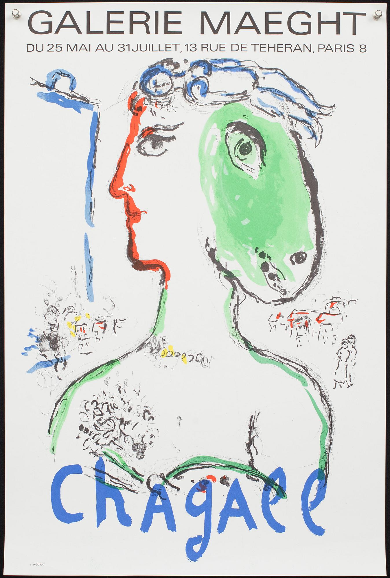 MARC CHAGALL, affisch, Mourlot 1972.