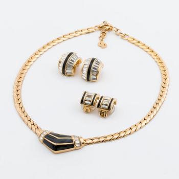 CHRISTIAN DIOR, necklace and two pairs of earrings.